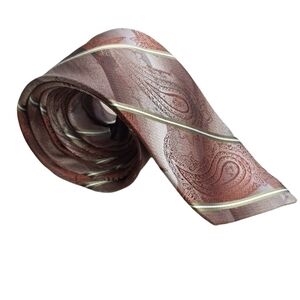 4/$12 Silk Tie Sale - Mens Silk Striped Paisley Tie Van Heusen